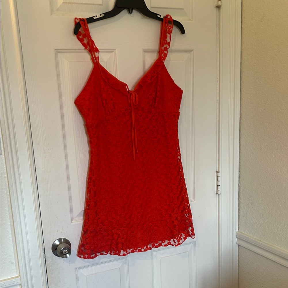 Lulu's Red Lace Dress